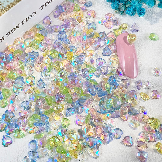 N144-K9 Heart Rhinestones Mix Color-5*6mm