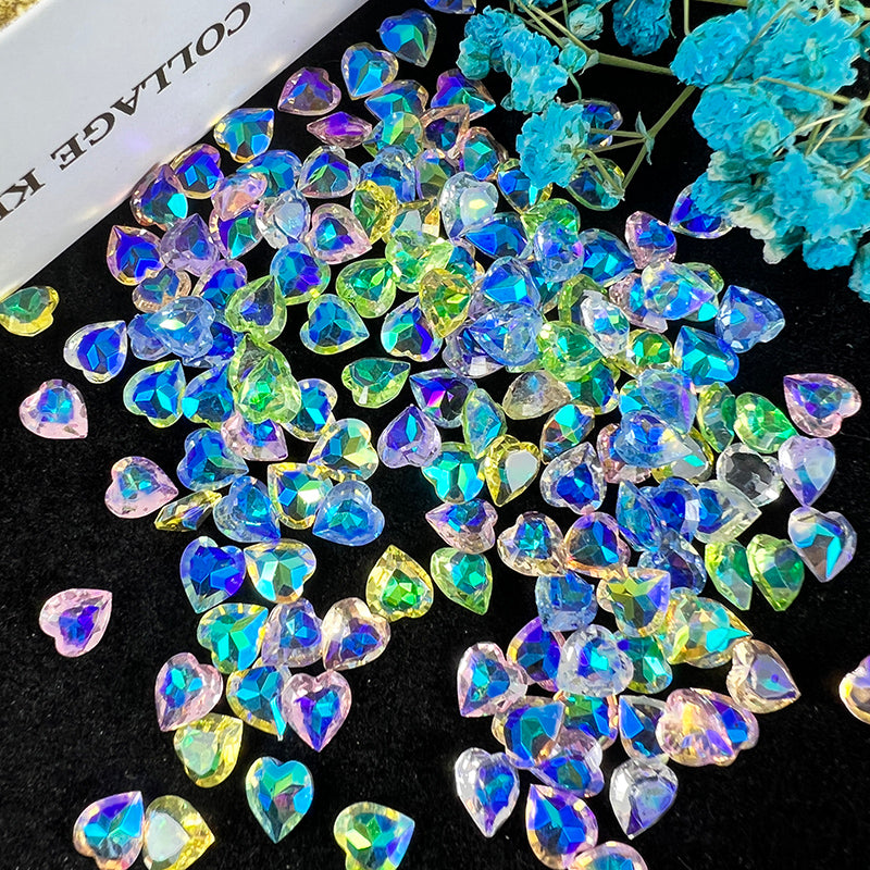 N144-K9 Heart Rhinestones Mix Color-5*6mm