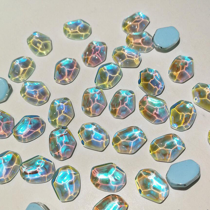 N142-Water Ripple Ice Cube Nail Rhinestones