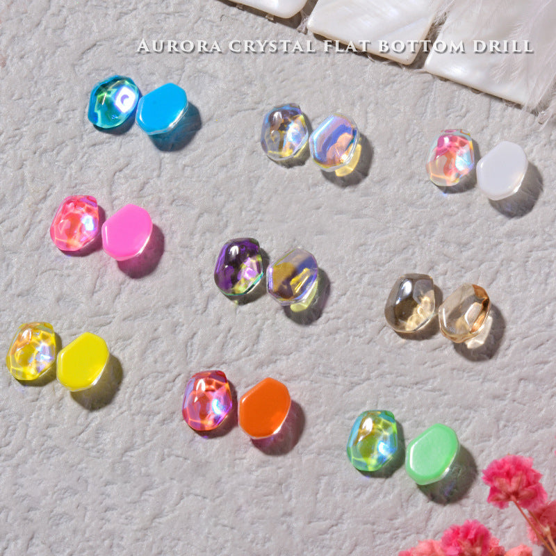 N142-Water Ripple Ice Cube Nail Rhinestones