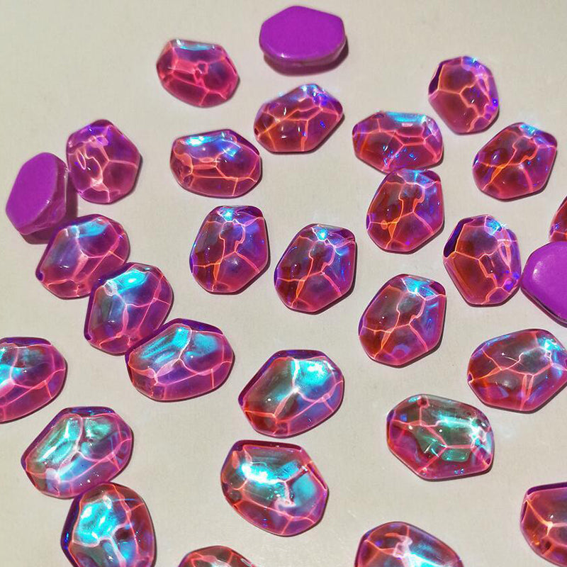 N142-Water Ripple Ice Cube Nail Rhinestones