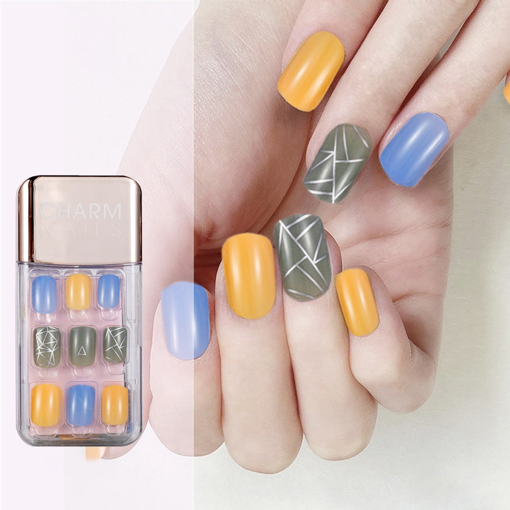 Press-On Nails,  Short Length, 30  PCS Fake Nails