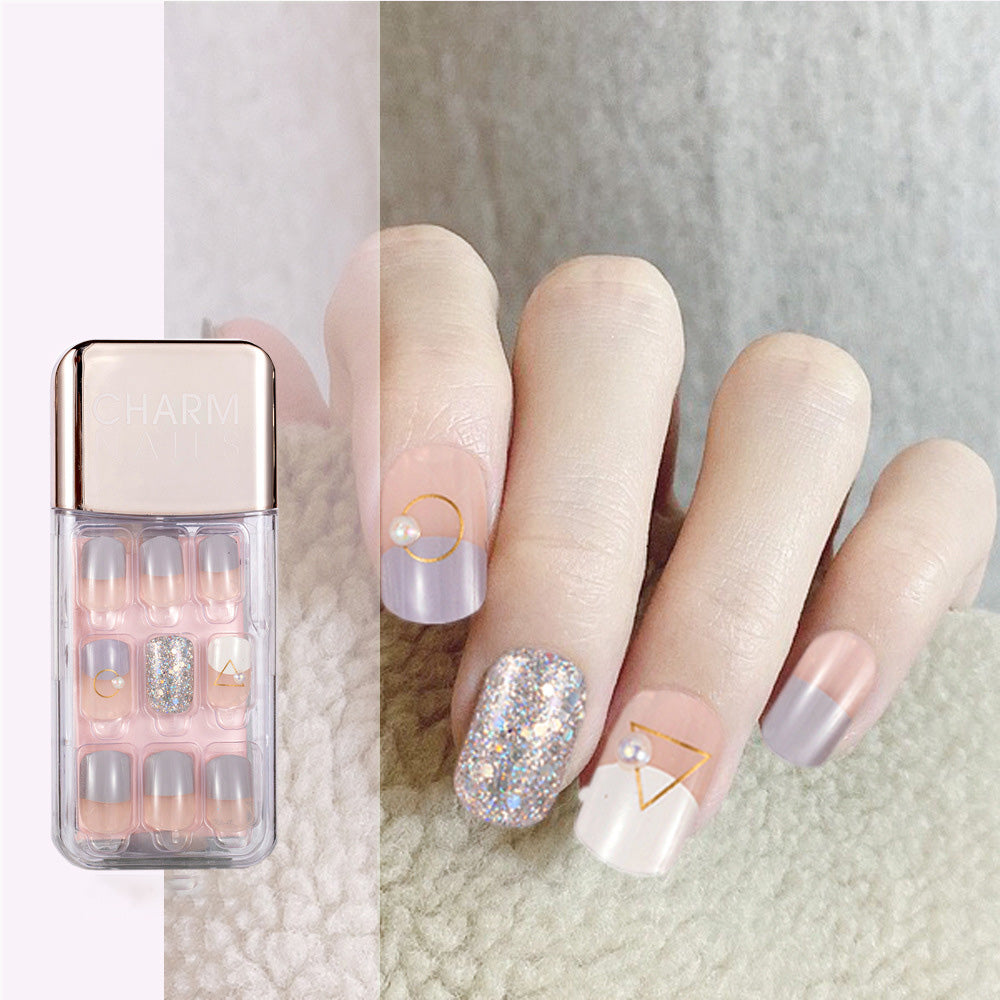 Press-On Nails,  Short Length, 30  PCS Fake Nails